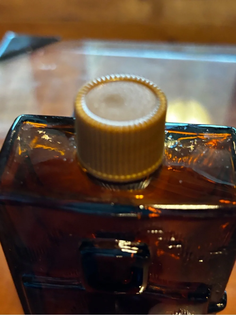 Avon Amber Glass Camera Bottle Accent